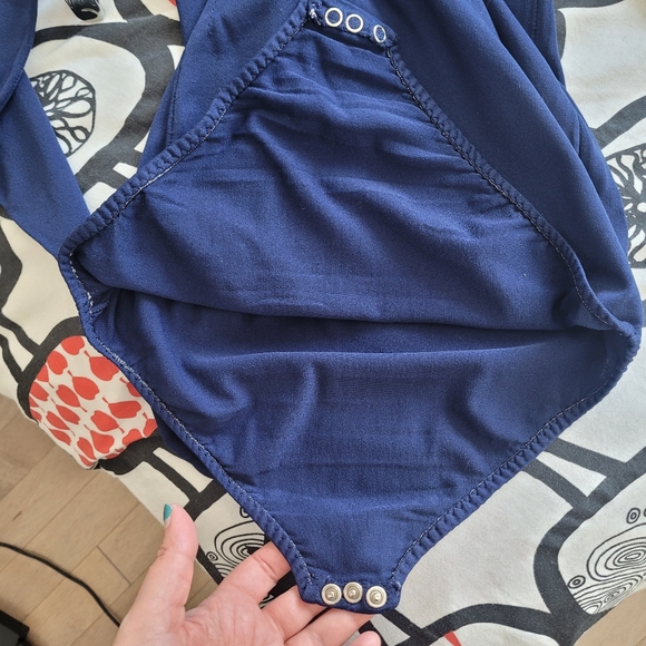 Vintage Danskin navy blue turtleneck bodysuit in size Large - Picture 4 of 7